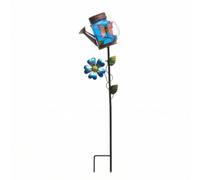 Perfeclan Outdoor Waterproof Lamp Stake Light With Watering Can Shape Warm White Fairy Wrought Iron And Glass suitable for pathways lawns flower beds patios yard decor, Butterfly