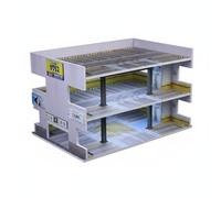 perfeclan Parking Display Stand Car Garage Diorama Parking Display Model With Lighted Features Multi Tier Design And Marked Lanes, Japanese Multi-Story Parking Garage Scene B