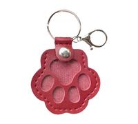 Perfeclan Pet Hair Keepsake Keyring Dog Cat Memorial Pendant PU Leather Decorative Key Holder Pet Hair Collector Keychain Key Chain, Red