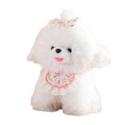 Perfeclan Pet Stuffed Animal Realistic Cartoon Plush Toy Adorable Home Decoration Plush Toy Plush Figure for Adults Family Kids Gifts, White