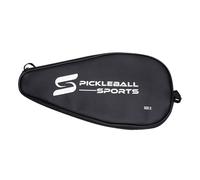 Perfeclan Pickleball Bag Portable Zippered Lightweight Storage Pouch Adjustable Shoulder Strap PU Leather for Travel Gifts, Hold Single Paddle
