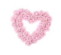 perfeclan Pink Heart Shaped Wreath, Artificial Wreath Ornament,Proposal Front Door Wreath Door Hanging Wreath for Window Festival