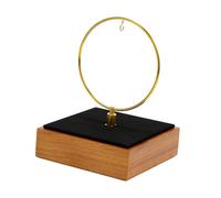 Perfeclan Pocket Watch Display Stand Showcase Pendants Collectibles Professional Wooden Base Medals Ornaments Secure Photos Organizer, Gold