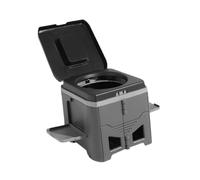 Perfeclan Portable Camping Toilet with Lid Compact Foldable Toilet Stool Portable Potty for Car RV Outside Adults Kids Road Trips, Black Gray