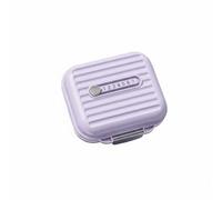 perfeclan Portable Medicine Case Weekly Pill Organizer Box Container with Seven Compartments Triple Sealing with Silicone Band Sliding Date Indicator Compact, Purple, S