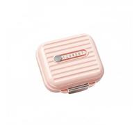 perfeclan Portable Medicine Case Weekly Pill Organizer Box Container with Seven Compartments Triple Sealing with Silicone Band Sliding Date Indicator Compact, Pink, S