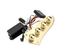 perfeclan Prewired Bass Guitar Control Plate Guitar Accessories with Switch Knob Easy Installation Control Board Wiring Harness Kit, Gold