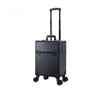 perfeclan Professional Makeup Case Rolling Trolley Organizer Cosmetic Train Case Storage Box with Aluminum Frame Raised Top Lockable Design Suitable for Salon, Taller Lid Wheels
