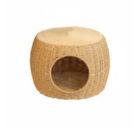 Perfeclan Pumpkin Cat Bed Handwoven Cat Nest Wicker Pet House Enclosed Hideaway For Secure Relaxation Structure Suitable for Home Resting Living Room, Pumpkin-shaped