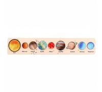 perfeclan Puzzle Solar System Educational Puzzle Wooden Astronomy Game Interactive Board Celestial Movement Activity Learning Suitable for Children Classroom, Planets D