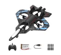 Perfeclan RC Foam Aircraft Fixed Wing Aircraft 4CH with Colorful Light Foam Remote Control Plane Anti Falling Easy to Fly for Beginners, Blue