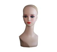 perfeclan Realistic Female Mannequin Head,Manikin PVC Head, Long Neck Display Stand with Makeup Wig Display Stand for Wig Necklace Hat