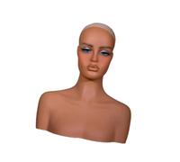 perfeclan Realistic Mannequin Head, Wig Holder with Makeup, PVC Model Manikin Head Bust, Wig Showing Stand for Necklace, Earrings