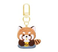 perfeclan Red Panda Keychain Pendant Portable Animal Key Chain for Thanksgiving Birthday, Milk Tea