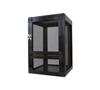 Perfeclan Reptile Breeding Case Mesh Portable Cage Feeding Box Aluminum Alloy Container Ventilation Suitable for Geckos Hamsters Outdoor Transport Pet Care, Black