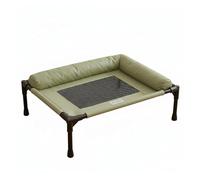 Perfeclan Resting Bed Raised Pet Cot Breathable Mesh Supportive Bolster High-Strength Frame Semi-Closed Pillow Comfortable Sleeping Suitable for Medium Pets Indoor Outdoor Living Room, Green, L