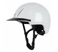 perfeclan Riding Hat Equestrian Helmet Headgear Sports Gear Adjustable Buckle Breathable Mesh Liner Suitable for Adults Children Outdoor Training Practice Riding Home, Glossy White, M54-58cm