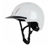 perfeclan Riding Hat Equestrian Helmet Headgear Sports Gear Adjustable Buckle Breathable Mesh Liner Suitable for Adults Children Outdoor Training Practice Riding Home, Glossy White, S50-53cm
