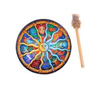 perfeclan Shaman Drum with Drumstick Supplies Practice Tool Practical Beginners for Spiritual Music Instrumental Shamanic Hand Drum, TwelveConstellations