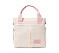 Perfeclan Shoulder Carrier Tote Bag Diaper Bag Satchel Organizer With Structured Rectangular Shape And Label Oxford Polyester Nylon suitable for childcare, Peach Pink