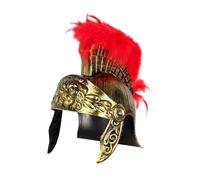 Perfeclan Sparta Helmet Sparta Costume Accessory Greek for Men Ancient Costume Helmet Armour for Cosplay Party Performance, Gold with Feather