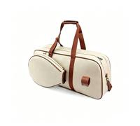 Perfeclan Sports Gear Case Tennis Racket Bag Carry Case Duffel Shoulder Bag with Shoe Compartment PU Leather Classic Style Suitable for Training competitions Coaching Weekend Matches