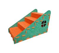 perfeclan Staircase Pet Stairs Dog Steps Cat Ladder With Enclosed Nest Felt Lined Steps Design Secure Grip suitable for small dogs aging pets small homes sofa and bed access, Orange Green
