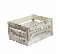 Perfeclan Storage Container Display Organizer Slatted Wooden Storage Box Functional Storage Crate Open Access for Small Suitable for Balcony Play Area, Burnt White, 40 30 20