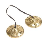 perfeclan Tingsha Cymbal Bell Buddhist Tingsha Symbols 6.5cm Diameter Percussion Instrument Toy for Friends Meditation Chime Bells, B