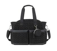 perfeclan Travel Diaper Bag Mummy Changing Bag Adjustable Strap Multifunctional Handbag Essentials Storage for Outdoor Shopping, Black