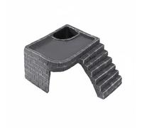 perfeclan Turtle Climbing Basking Dock Ramp Hide Cave Terrace Resin Unit With Textured Steps And Recessed Plant Area For Enrichment Suitable for turtle, Large, Beacon Tower Sunbathing Platform Only