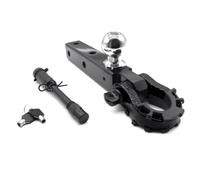 perfeclan Vehicle Towing Hook Trailer Hitch Arm Tow Adjustable Shank Locking Pin Keys Multiple Holes Height Adjust suitable for truck towing vehicle recovery roadside assistance use, Black