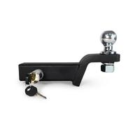 perfeclan Vehicle Trailer Hitch Ball Mount Tow Bar Hitch Cylinder Secure Key Lock With Retaining Pin Suitable for farm trailers landscape work construction use, Black