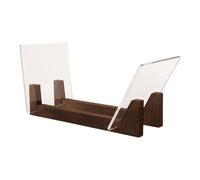 Perfeclan Vinyl Record Storage Holder,Wood with Clear Acrylic Holder,Desktop,Modern, Sturdy for 12" LPs or 7" Single Display Unit, Coffee