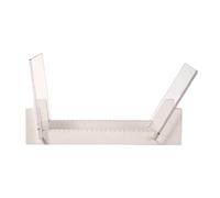 Perfeclan Vinyl Record Storage Holder,Wood with Clear Acrylic Holder,Desktop,Modern, Sturdy for 12" LPs or 7" Single Display Unit, White