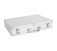 Perfeclan Watch Organizer Case, Aluminum Alloy, 18 Slots Elegant Portable Anti Scratch Shockproof Dustproof for Men Women, Carry Case, Silver