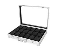 Perfeclan Watch Suitcase Storage Box Collection Aluminum Alloy with Handle Compact Portable Display Luxury Watch Box for Men for Father