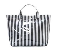 perfeclan Waterproof Tote Bag Casual Weekend Handbag for Work Commuting Travel Picnic Gym, Black White Stripes