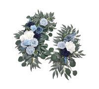 Perfeclan Wedding Arch Flowers Floral Swags for Arches Flower Arrangement Artificial Flower Swag Set Pack of 2 for Party Backdrop Floral Decoration, Blue