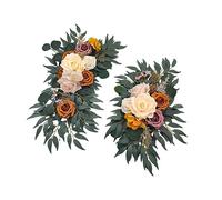 Perfeclan Wedding Arch Flowers Floral Swags for Arches Flower Arrangement Artificial Flower Swag Set Pack of 2 for Party Backdrop Floral Decoration, Brown