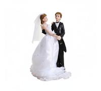 perfeclan Wedding Cake Topper Bride And Groom Figurine Resin Decor Elegant Detail Keepsake Memory Suitable for wedding reception anniversary celebration display bridal shower engagement party, A