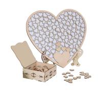 Perfeclan Wedding Guest Book with Stand Registry Gift Memory Book Heart Frame Wooden Storage Box for Ceremony Shower