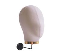 perfeclan Wig Display Stand Mannequin Head Wall Mounted Easy Assembly Versatile Hairpiece Stand Hat Display Rack for Shopping Mall Caps
