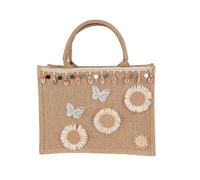 Perfeclan Women Handbag Jute Tote Bag Purse Shoulder Bag Satchel Built With Rectangular Shape And Reusable Form suitable for daily errands casual outings gift carrying home storage, style to 3