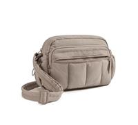 Perfeclan Women Quilted Pouch Crossbody Bag Shoulder Purse Satchel Modern Quilted Finish with Zippered Storage and Front Zip Pocket Lightweight and Adjustable, Array, Beige