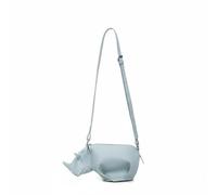 Perfeclan Women Shoulder Purse Crossbody Bag Shoulder Bag Handbag Satchel With Eye Catching Hippo Shape In Soft Pu Leather With Zipper Closure And Strap, Blue