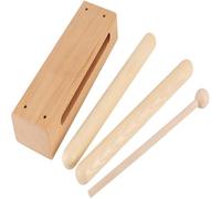 perfeclan Wood Block Includes Mallet for Kids, Teaching Tool Educational Solid Hardwood Percussion Musical Instrument, Rhythm Block