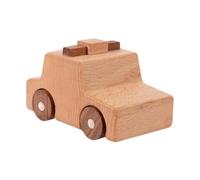 Perfeclan Wood Car Toy Kids Engineering Vehicle Model Handmade Decoration Early Learning Game Hand Push Toy for Gift Party Baby Shower, Style C