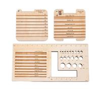 Perfeclan Wood Knitting Gauge Accessories Clear Markings Multifunctional Measuring Tools Knitting Tools for Sewing Dressmaking Break, 3Pcs
