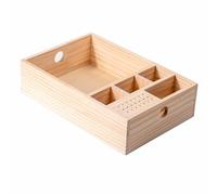 perfeclan Wooden Nail Art Storage Box Display Organizer Accessories Professional Lightweight Salon Portable Nail Art Tool Organizer, L